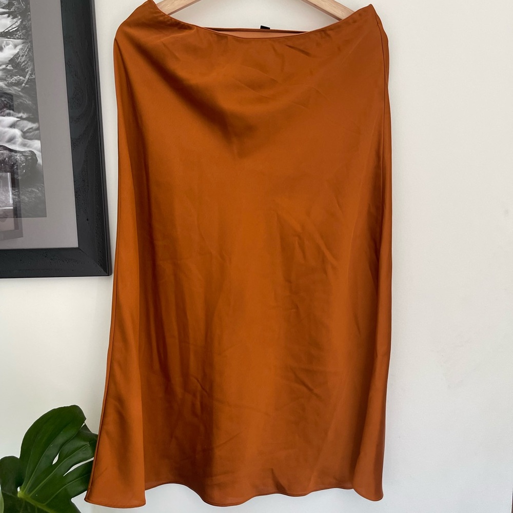 J. Crew Gwyneth Slip Skirt Burnt Orange M